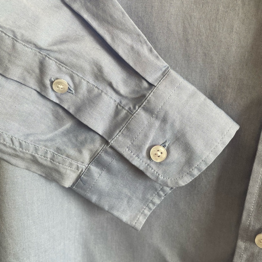 Coach 1941 Tailored Button Down Long Sleeve Shirt Top Blue Women’s Sz 12 Preppy - Picture 6 of 13